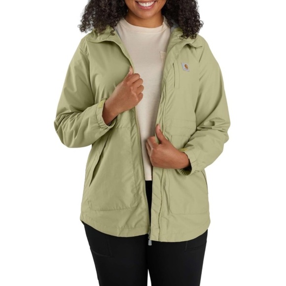 Carhartt Women's jacket Green clay XS hoodie zip up rain defender repellent NEW - Picture 1 of 8